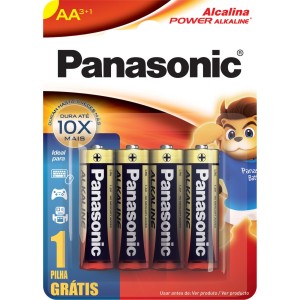 PILHA PANASONIC AA ALCALINA C/ 4 UNIDADES